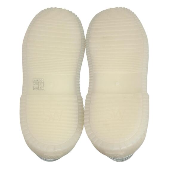 Stuart Weitzman Ryan NEW White PVC-Paneled Leather Lace-Up Sneakers Shoes 6.5B - Picture 4 of 6